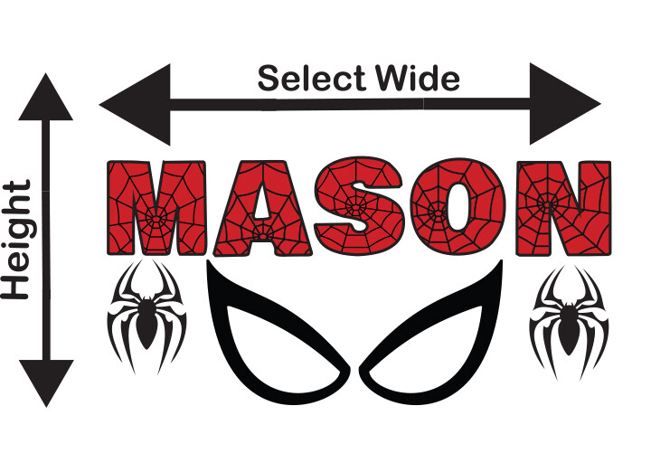 Custom Name Spider Wall Sticker Personalized Spider Wall Decal Kids Room Decor