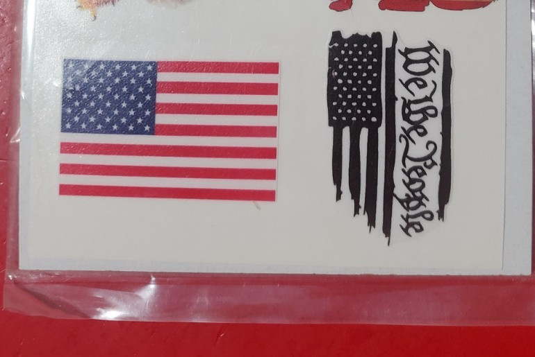 MicroPacks Premium Water-Resistant Decals: Flag, Dog, Eagle, "We The People"