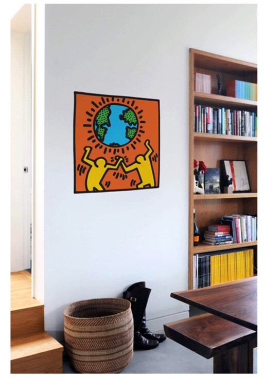 GLOBE WALL STICKER BY KEITH HARING WALL DECAL 27” X 27”