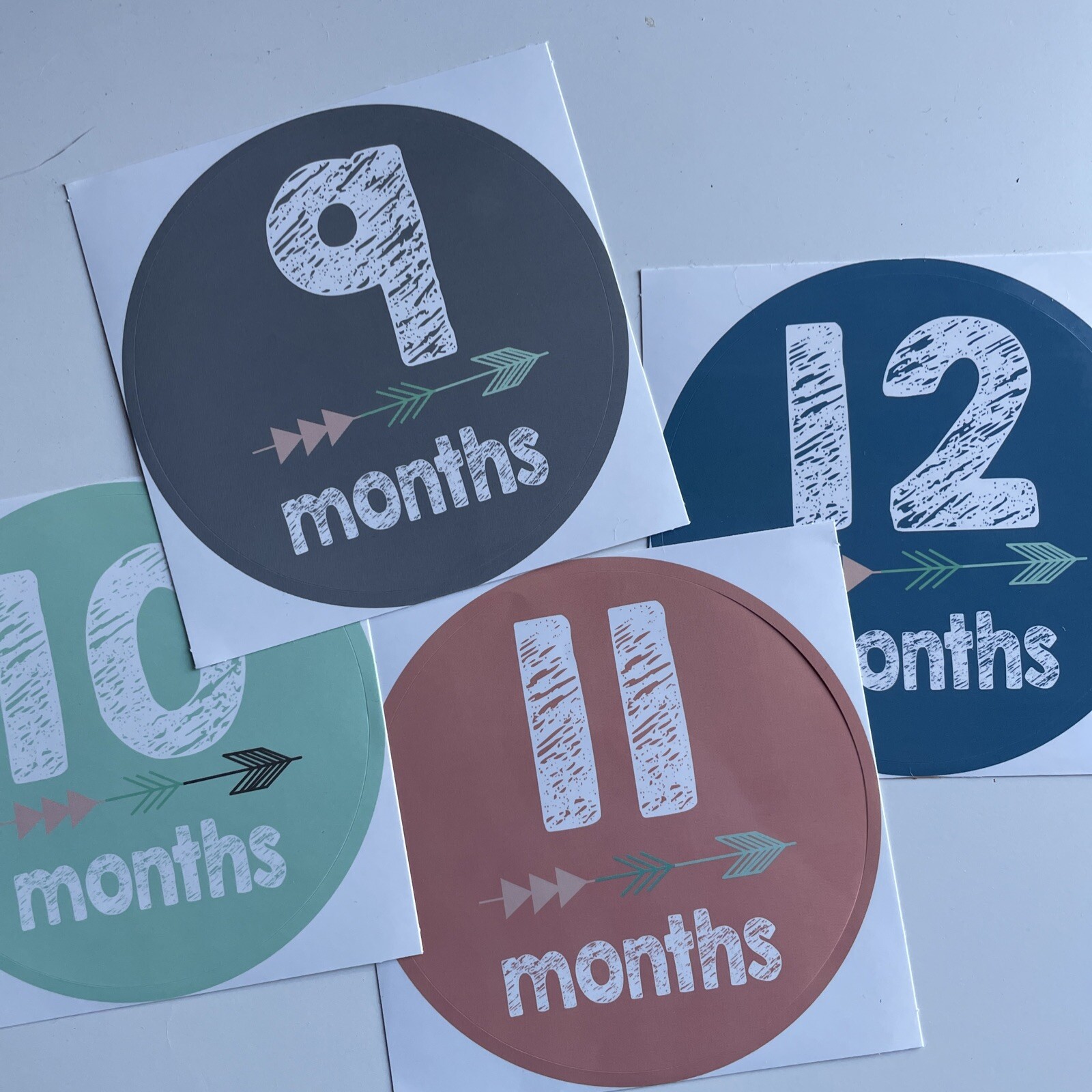 Monthly Baby Milestone Decal Stickers Set of 12 Gender Neutral Brand New