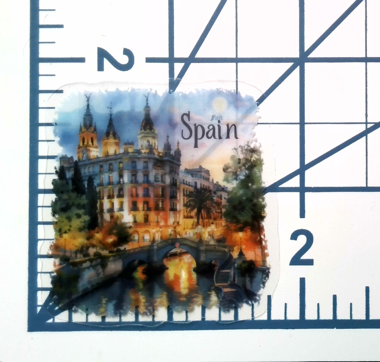 Spain European City Landmark Die Cut Clear Architectural Vinyl Sticker Decal