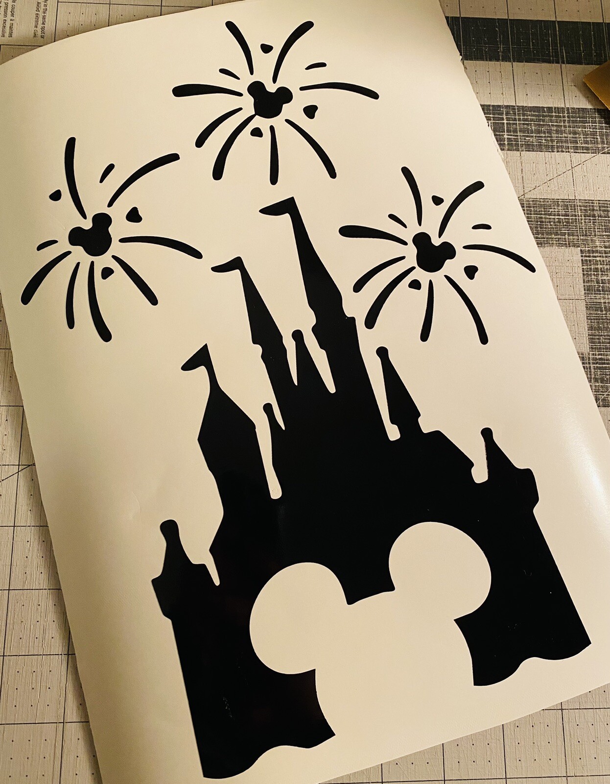 Vinyl Decal for Window – Cinderella's Castle w/ Fireworks, Mickey Mouse (Disney)