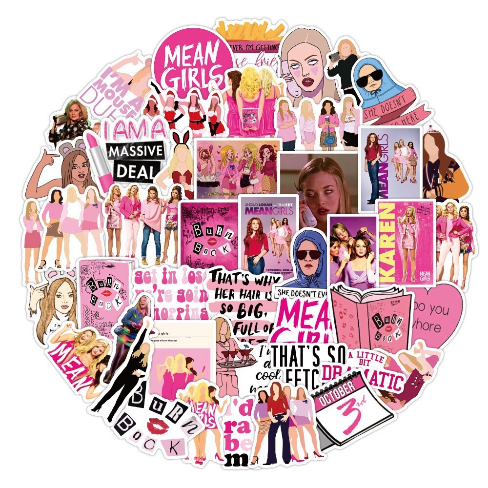 100Pcs Mean Girls Sticker for Adults Teens Girls Scrapbooking Water Bottles