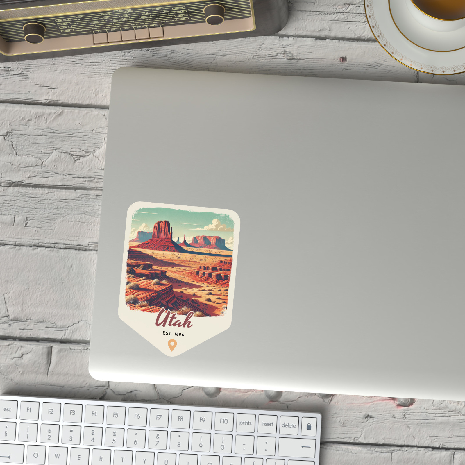 Utah Retro State Sticker Travel Vinyl Decal for Laptop Water Bottle Car