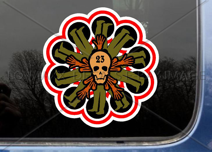 Skull Number 23 Custom Graphic Design Various Sizes Printed Vinyl Sticker