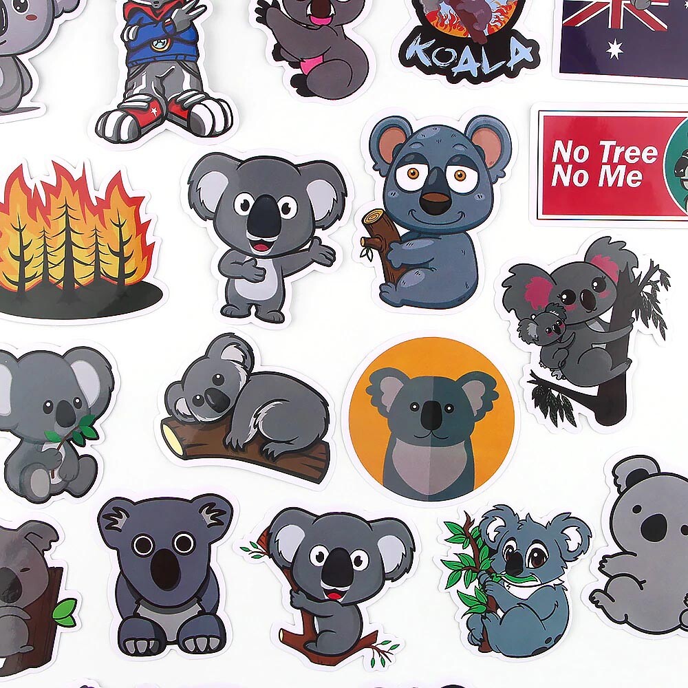 KOALA Vinyl Stickers [A] AUSTRALIA Animals BEAR ~Waterproof WATER BOTTLE Decals
