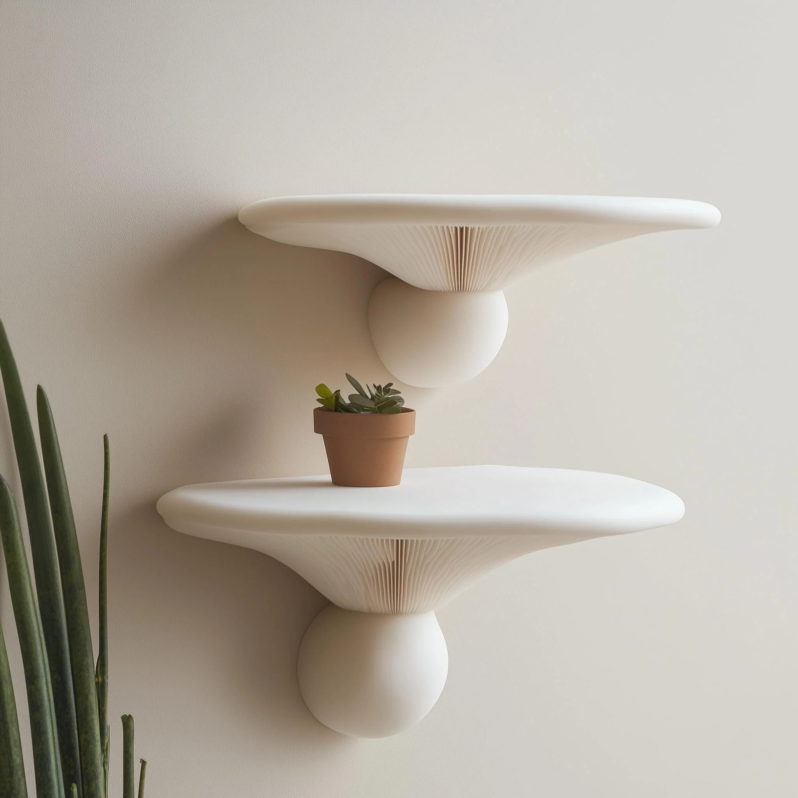 2x Mushroom Wall Shelves | Honey Mushroom Inspired 3D Printed Shelves |