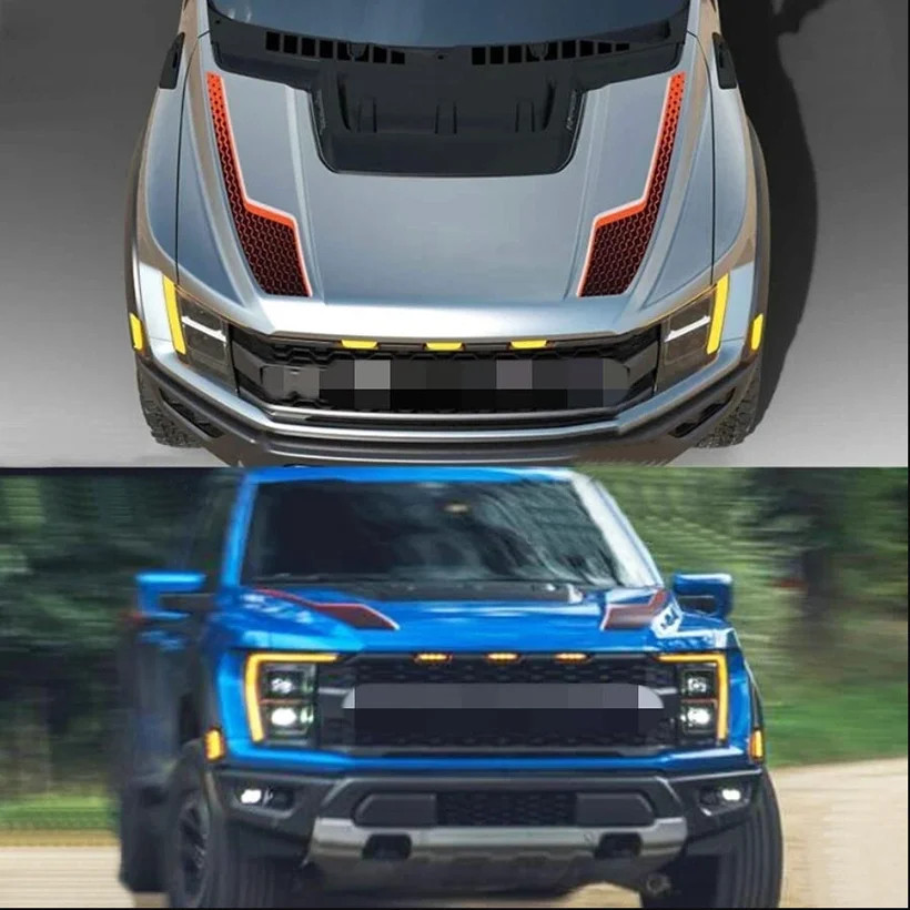 Aftermarket Hood Scoop Stripe Decal for Ford F-150 Raptor Gen 3 (2021–2023) | Pr