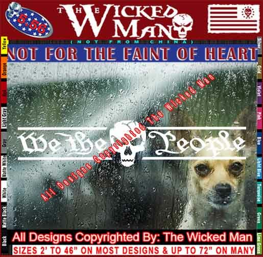 The Wicked Man – We The People Text USA Skull Decal Sticker