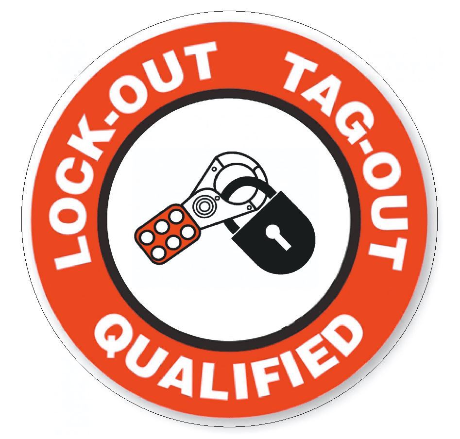 Lock Out Tag Out Qualified Hard Hat Decal Hard Hat Sticker Helmet Label H5