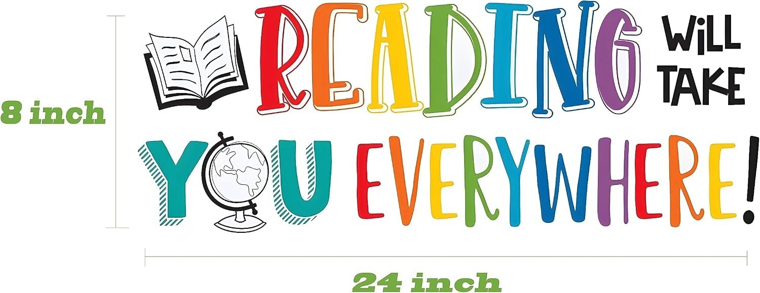 Reading Will Take You Everywhere Inspirational Quote Wall Decal Sticker, Moti…