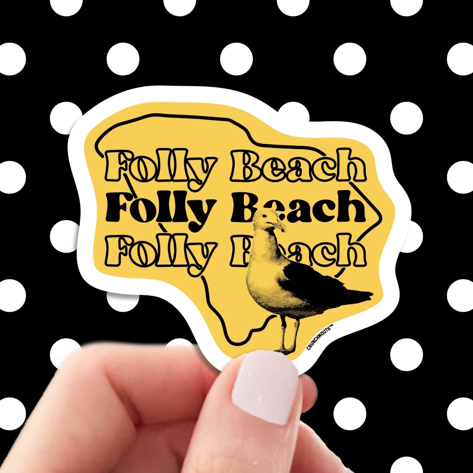 Folly Beach Travel Luggage Sticker, South Carolina Vacation Souvenir Decal