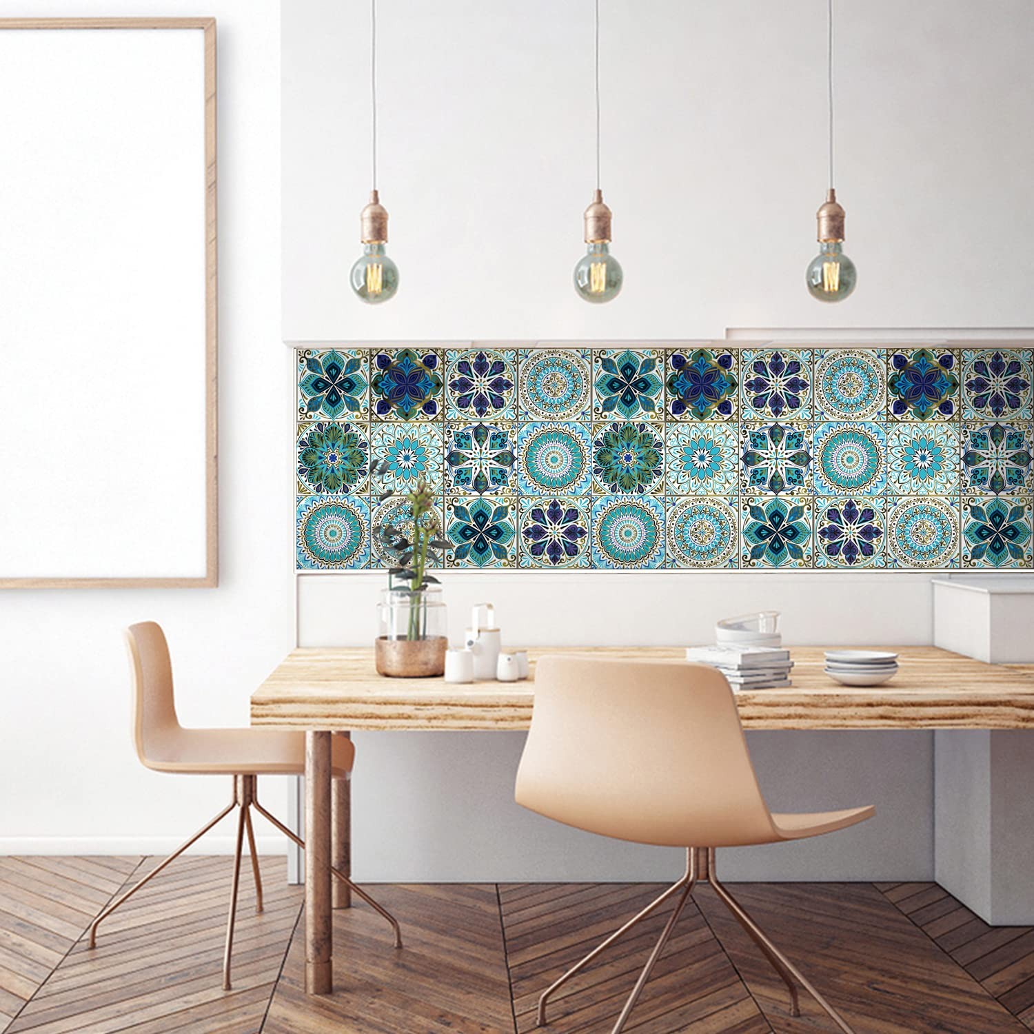 24Pcs Peel and Stick Tile Stickers, 4×4 Bathroom & Kitchen Backsplash Tile De…