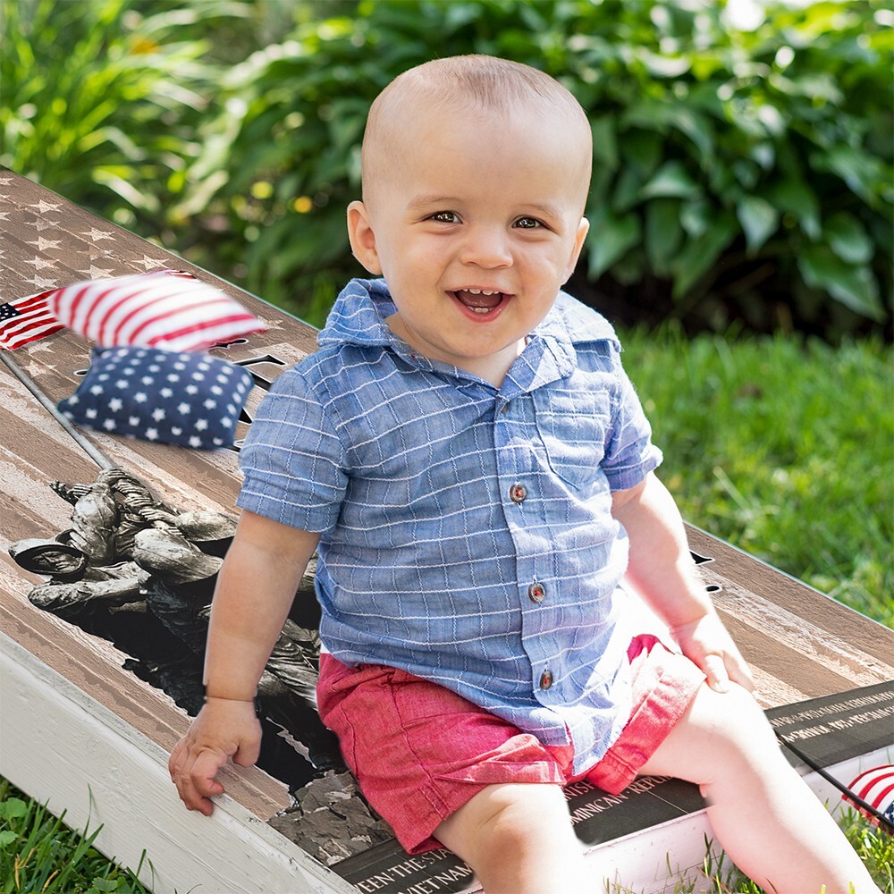 Corn Hole Bean Bag Toss Wrap Stickers Skins Boards Not Included Military Pride
