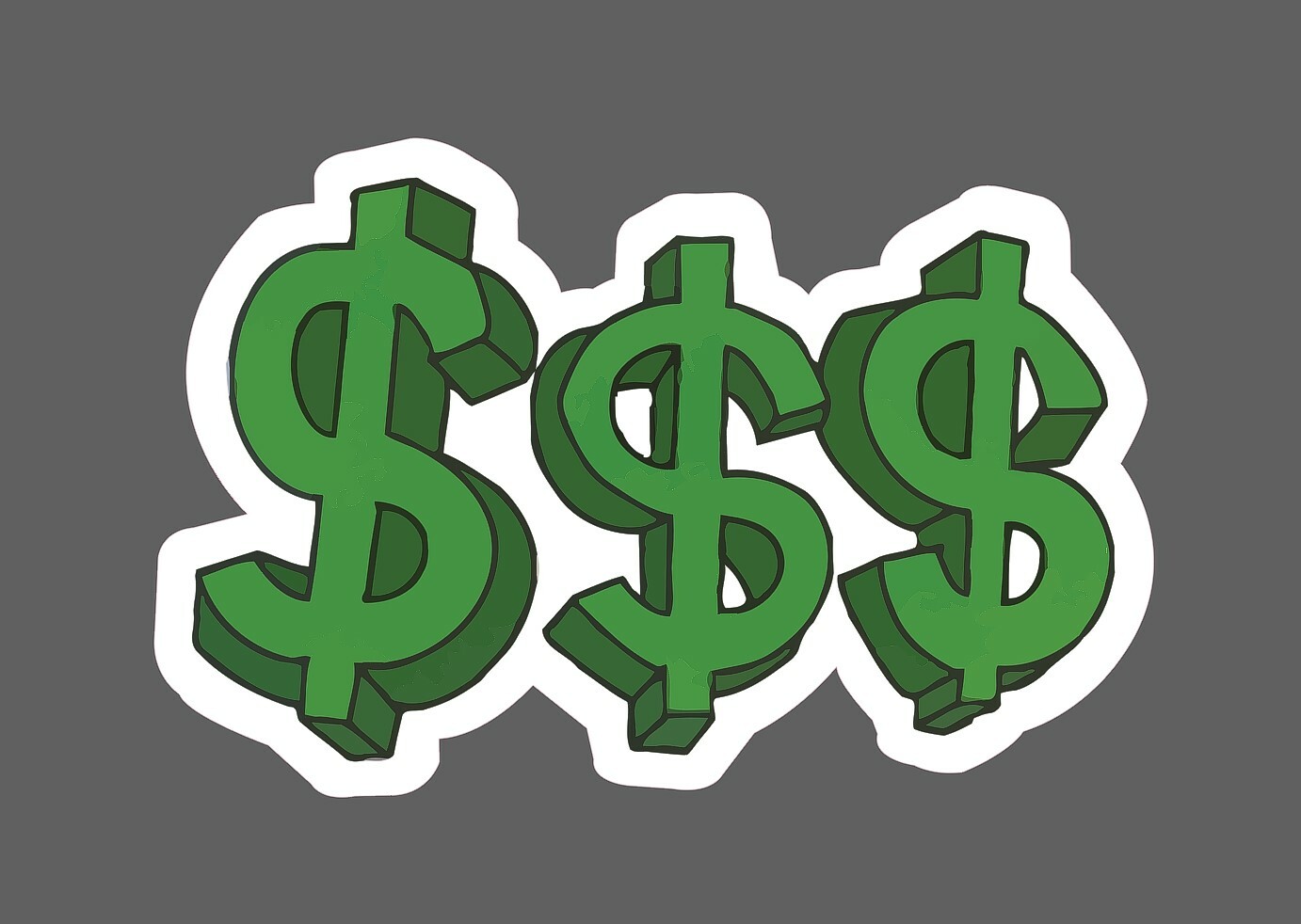 Dollar Signs Sticker Money Green Waterproof – Buy Any 4 For $1.75 Each Storewide