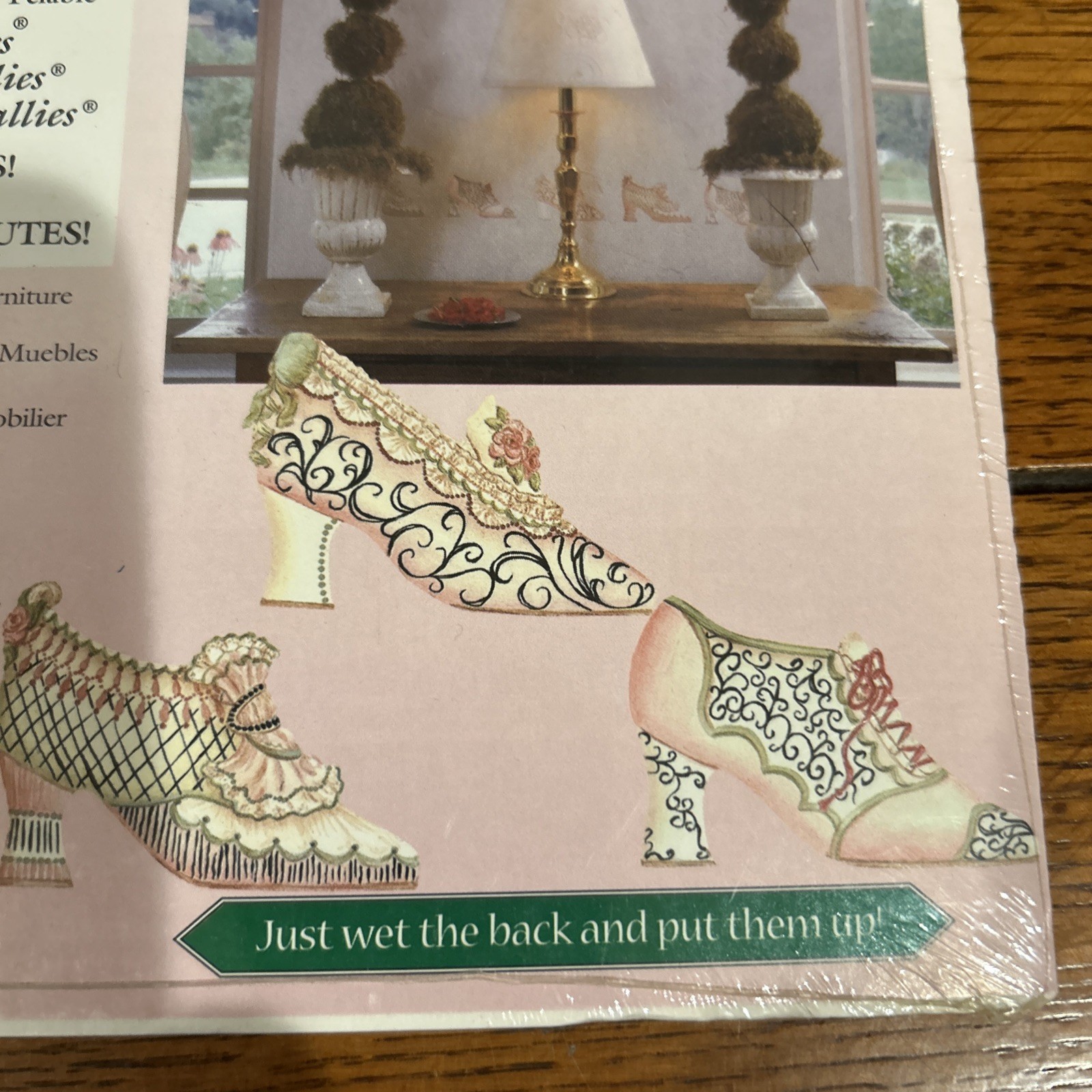 4 Wallpaper Cutouts Wallies NEW Antique Shoes