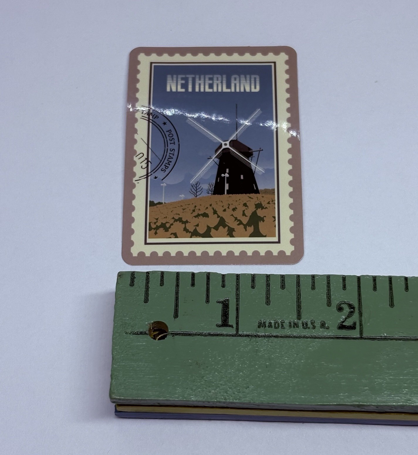 Netherland Windmill Postage Stamp Novelty Sticker Vinyl Decal Travel Cool Tc9