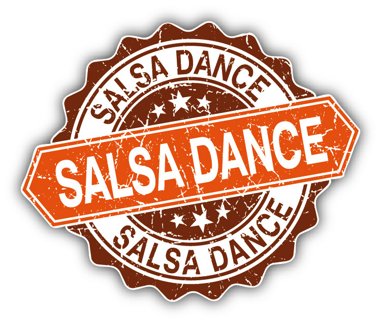 Salsa Dance Grunge Rubber Stamp Car Bumper Sticker Decal