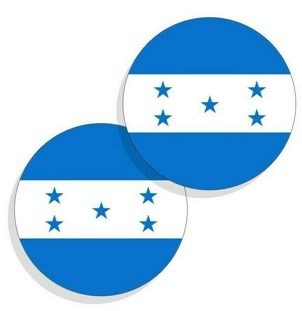 Honduras Flag Stickers Flag Decals Vinyl Round Indoor Outdoor Circles 4 pack