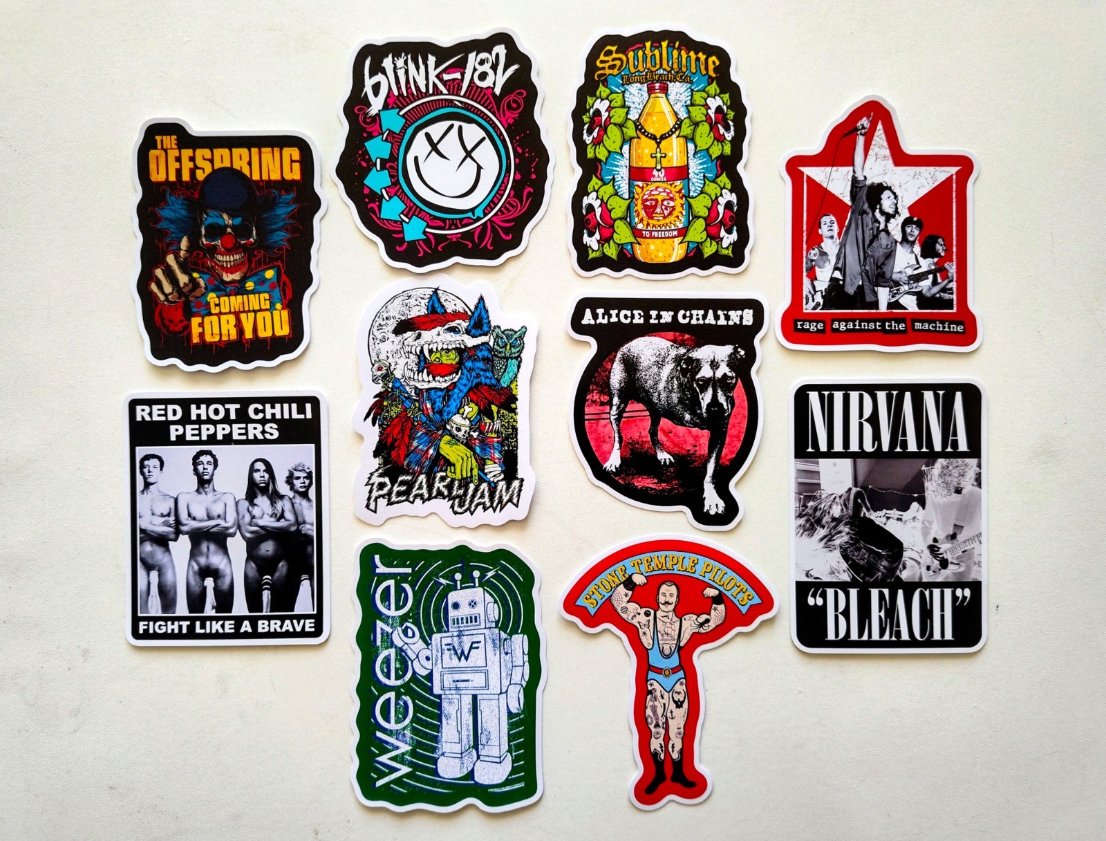 90's Alternative Vinyl Lot Pack (10 Stickers) SET 12 grunge ska punk indie emo