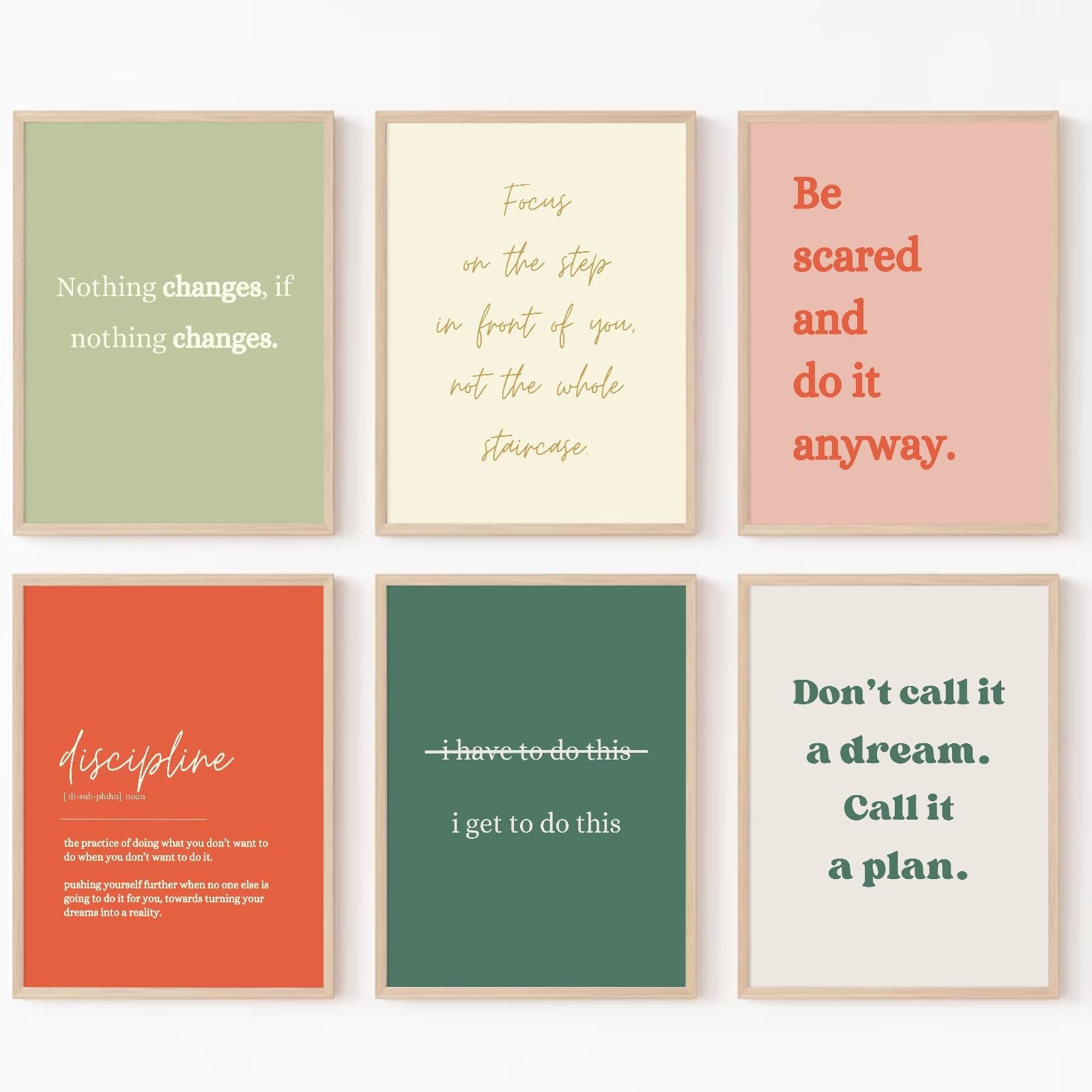 Office Wall Art Motivational Posters Inspirational Quote Canvas Wall Decor Of…
