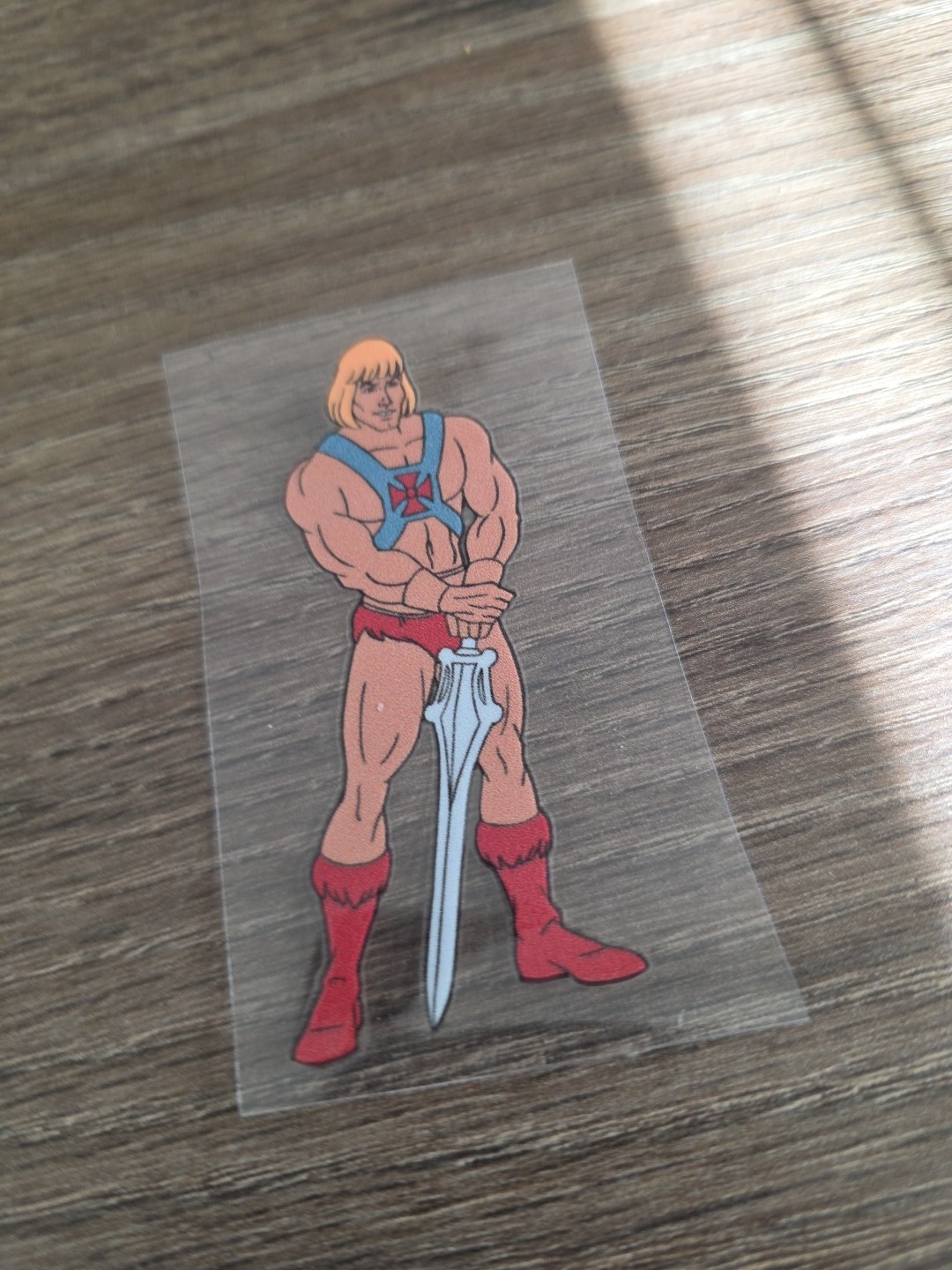 He Man Retro Cartoon Vintage UV DTF Raised Decal Sticker Waterproof 2inx 3in