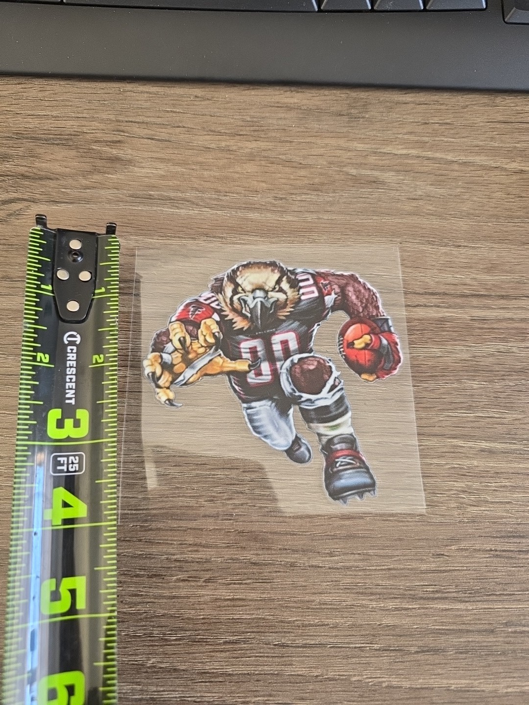 Atlanta Falcons Runninb Football Player Raised UV DTF Decal 4in X 4in Color