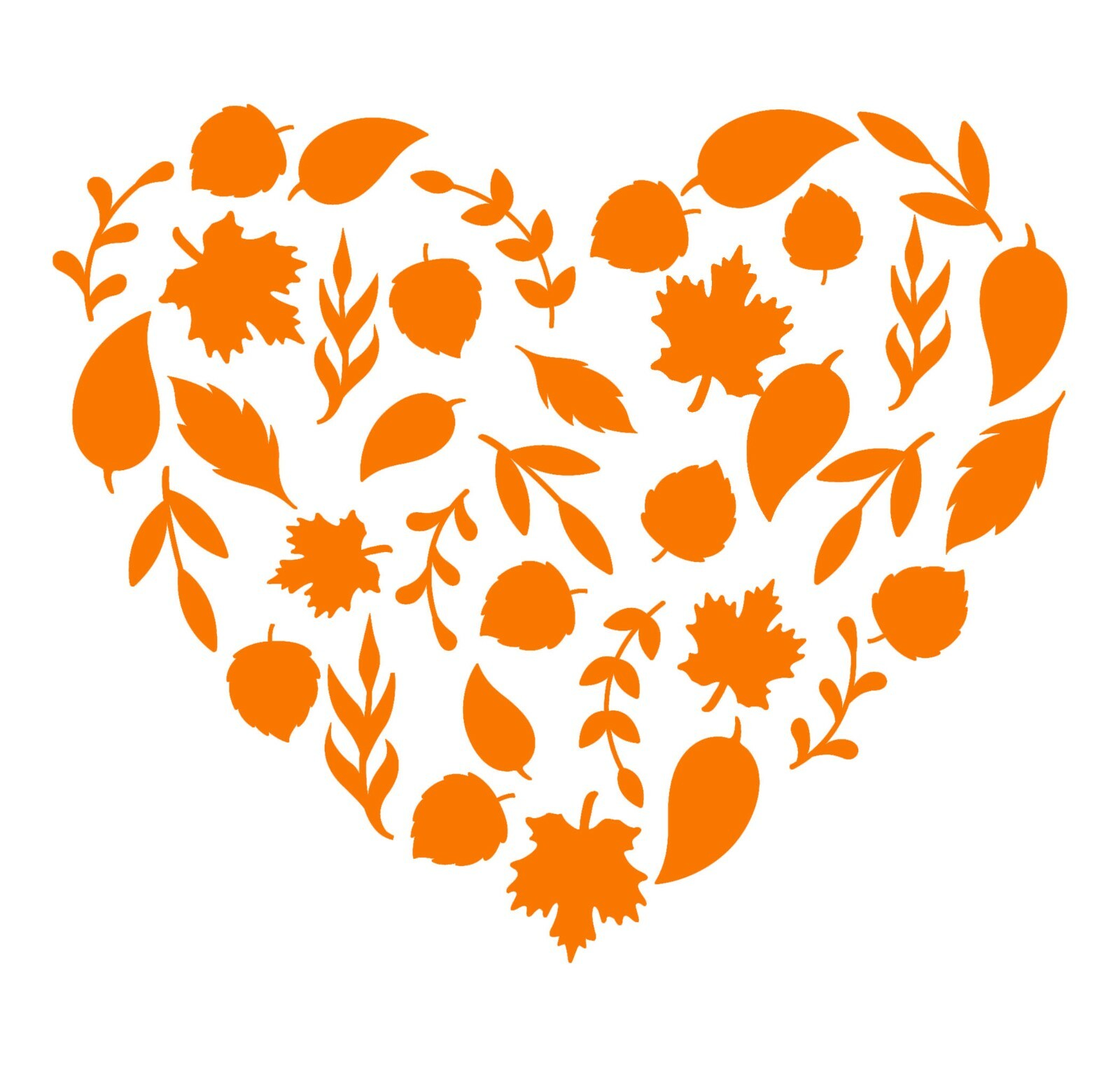 Any Color Leaves Heart Season Fall Decor Autumn Decal Sticker for car cup