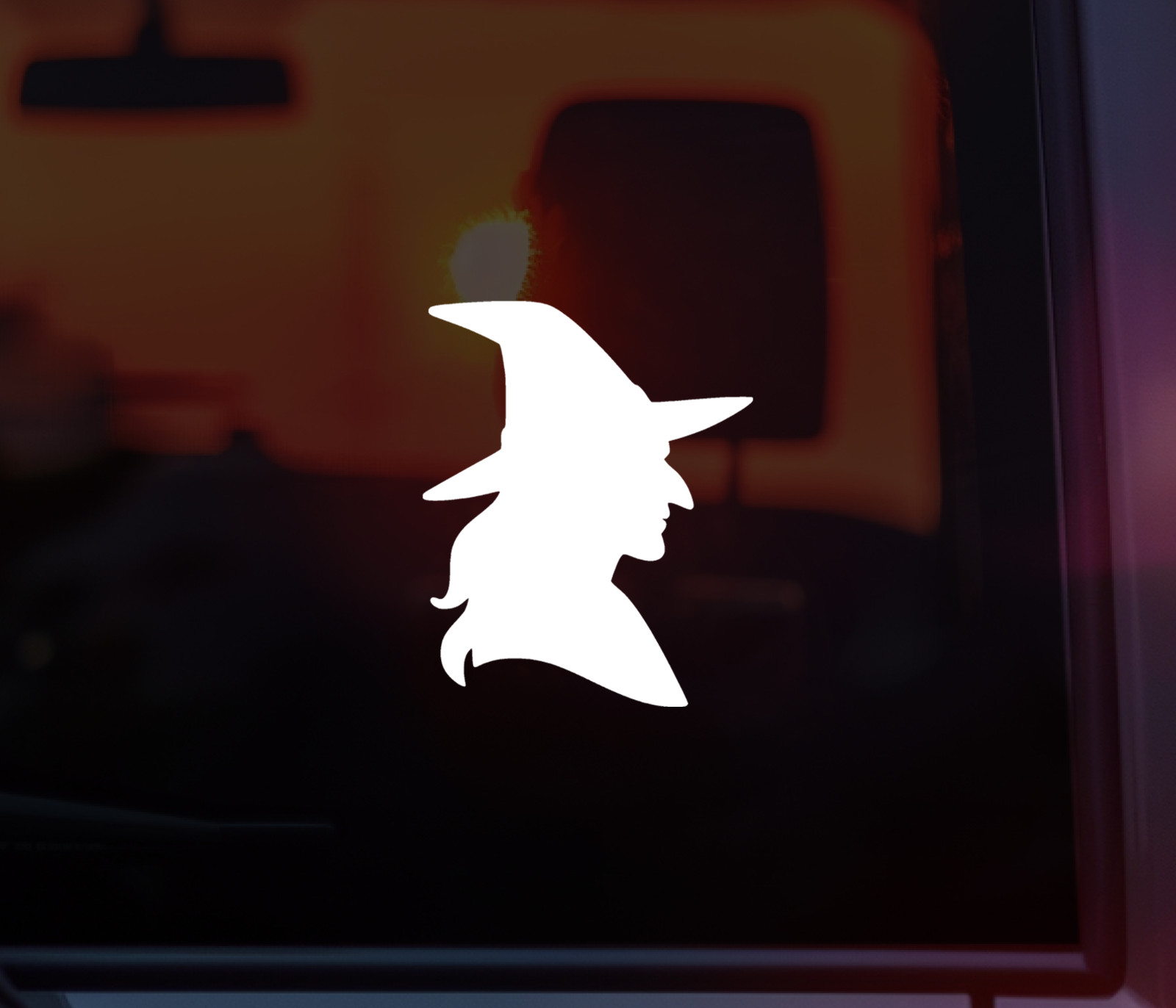 Witch Silhouette Vinyl Stickers – 6 Pack Halloween Decals, Weatherproof
