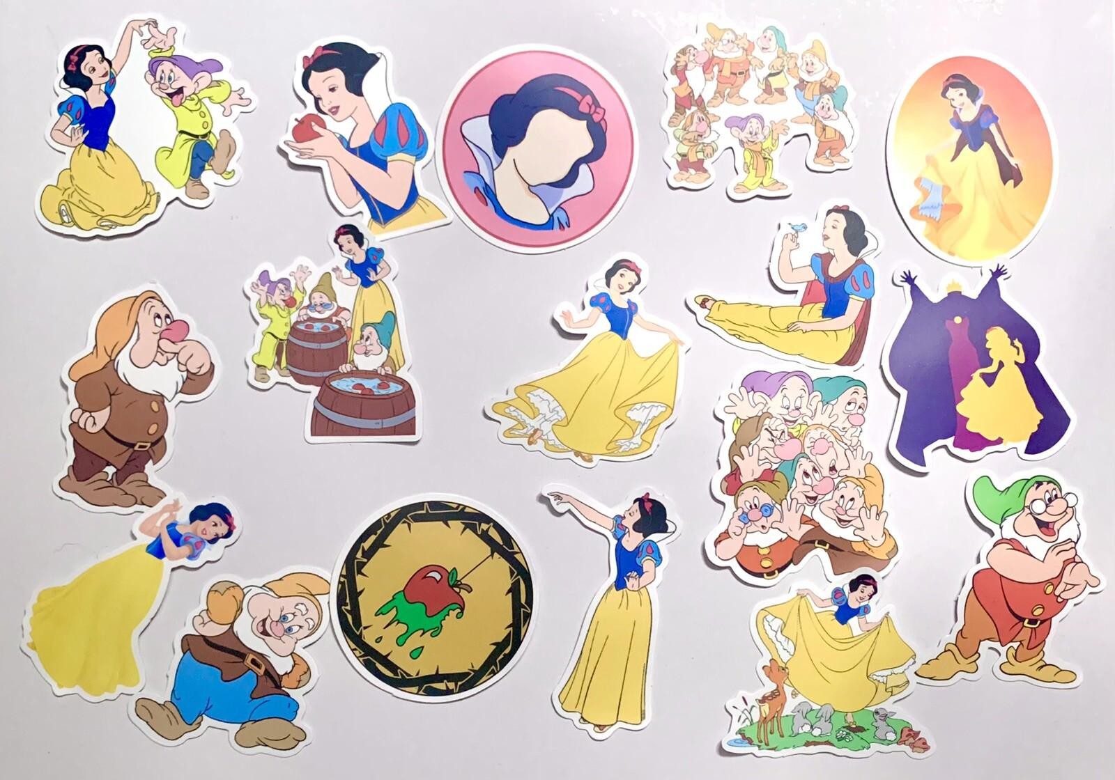 Stickers Snow White Princess 50 Pcs Dwarfs Dopey Grumpy Happy US SELLER