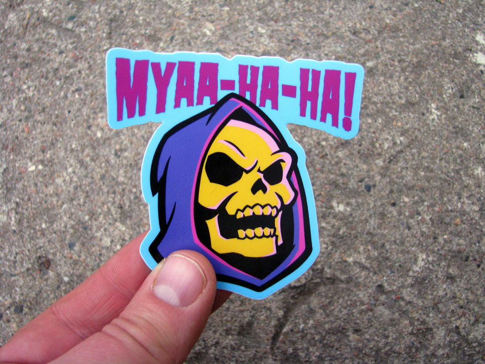 Skeletor Laughing Die Cut Vinyl Sticker Masters of the Universe Skateboard MOTU