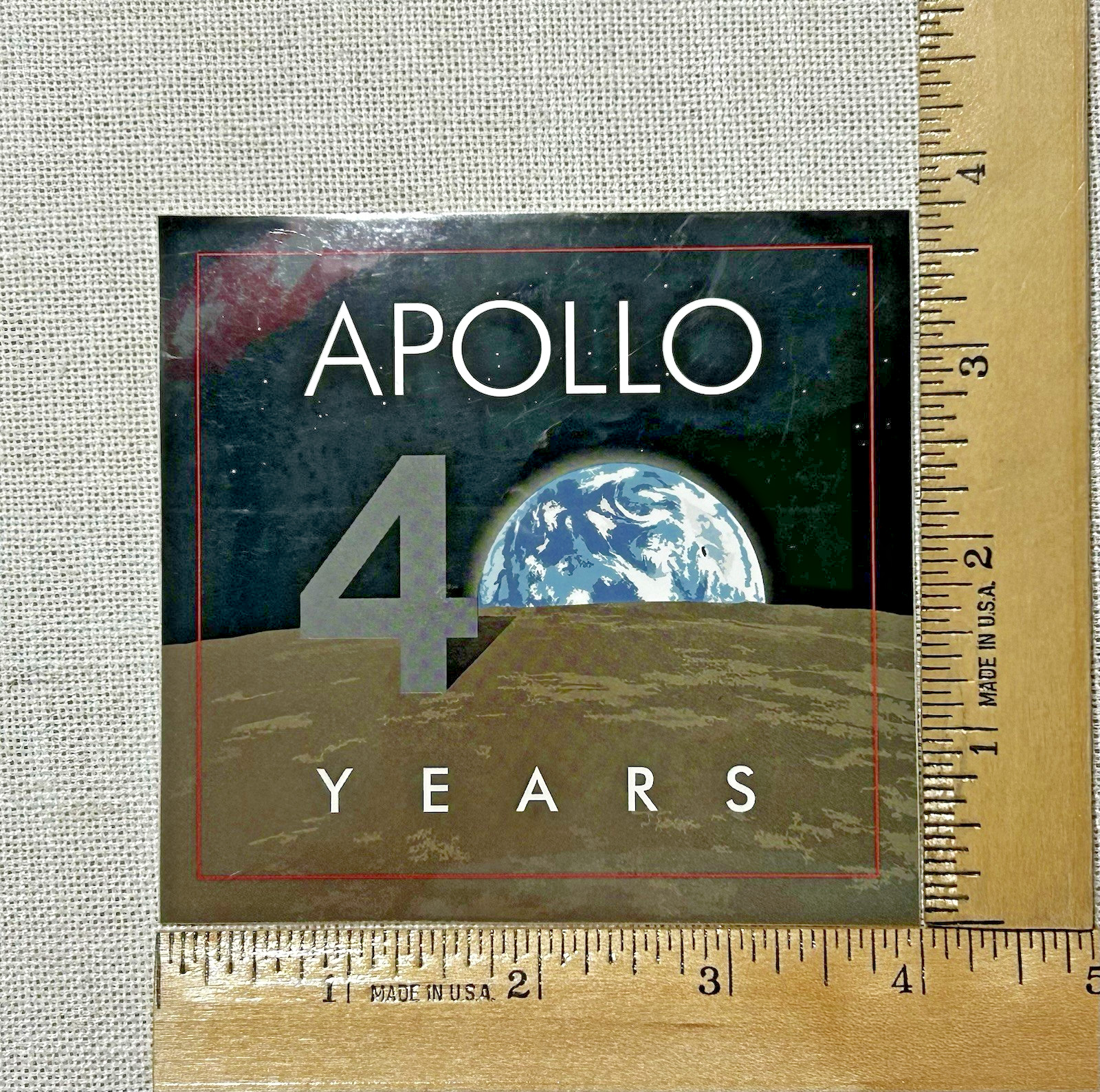 2 NASA Apollo 40 Years Collectible Stickers 4" x 3 3/4"