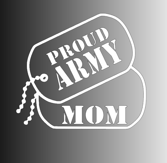 Proud NAVY Mom Dog Tags Die Cut Window Sticker Decal – Multiple Colors