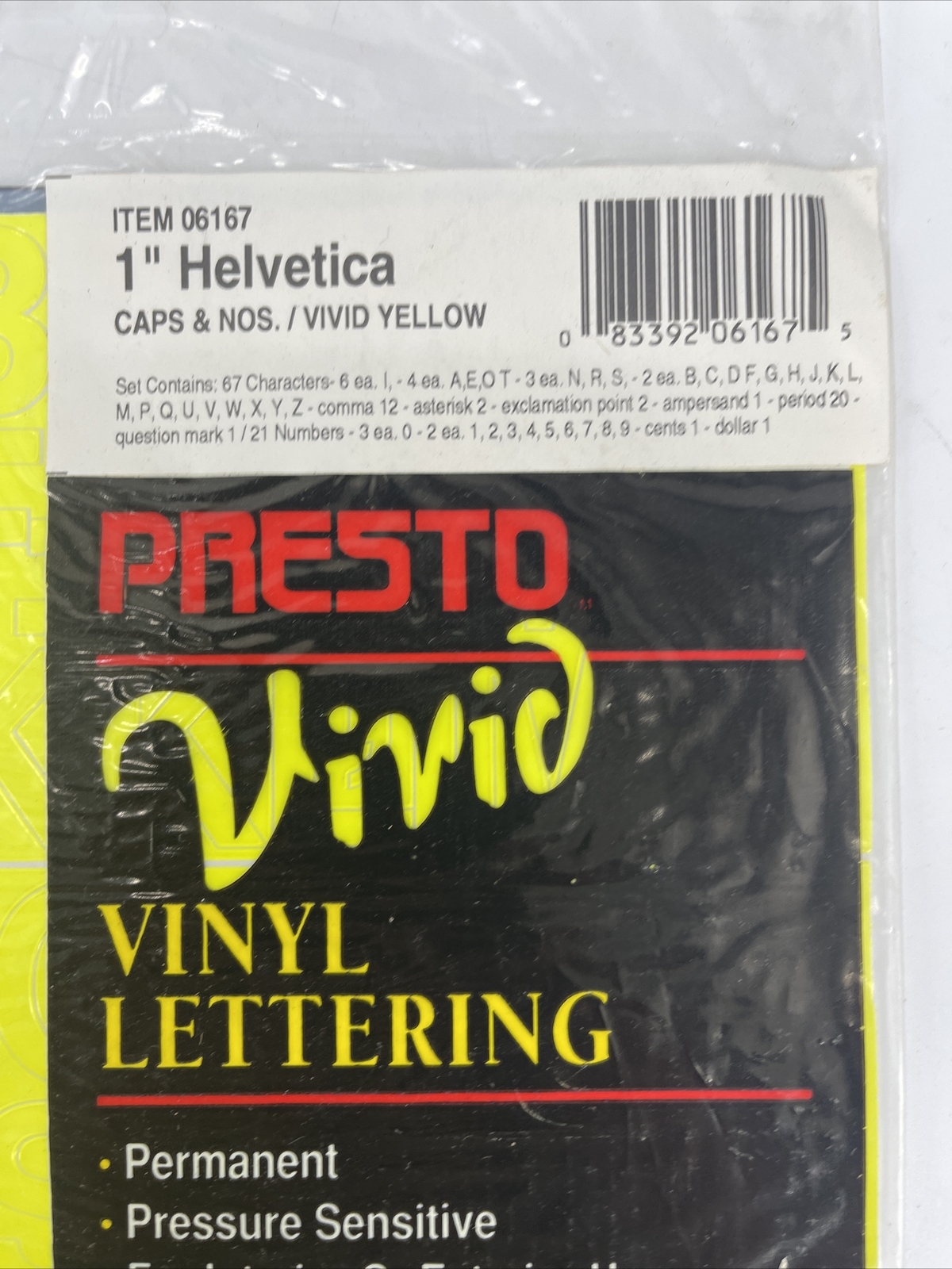 Presto Vinyl Lettering Solid Vinyl Sheets Foil Vivid Yellow #06167