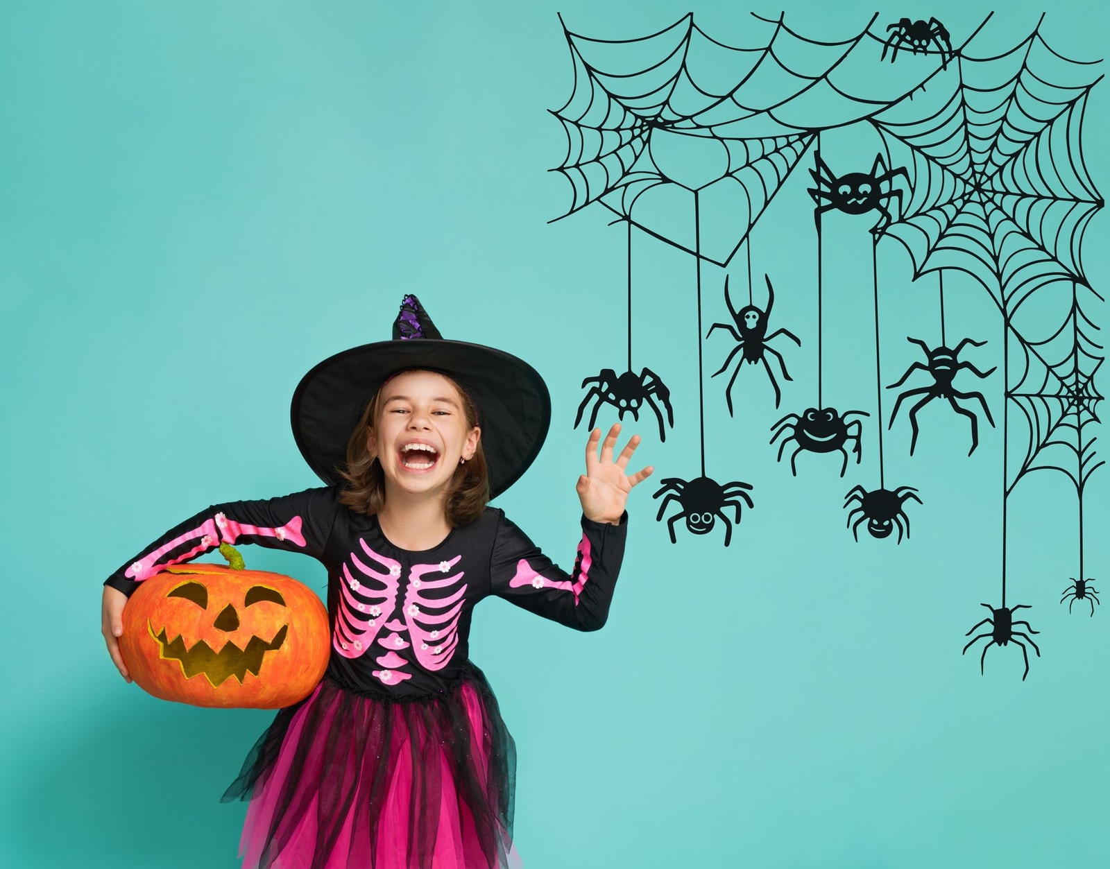 Spider Webs Hanging from Wall Vinyl Wall Decal. Halloween Decor. #6303