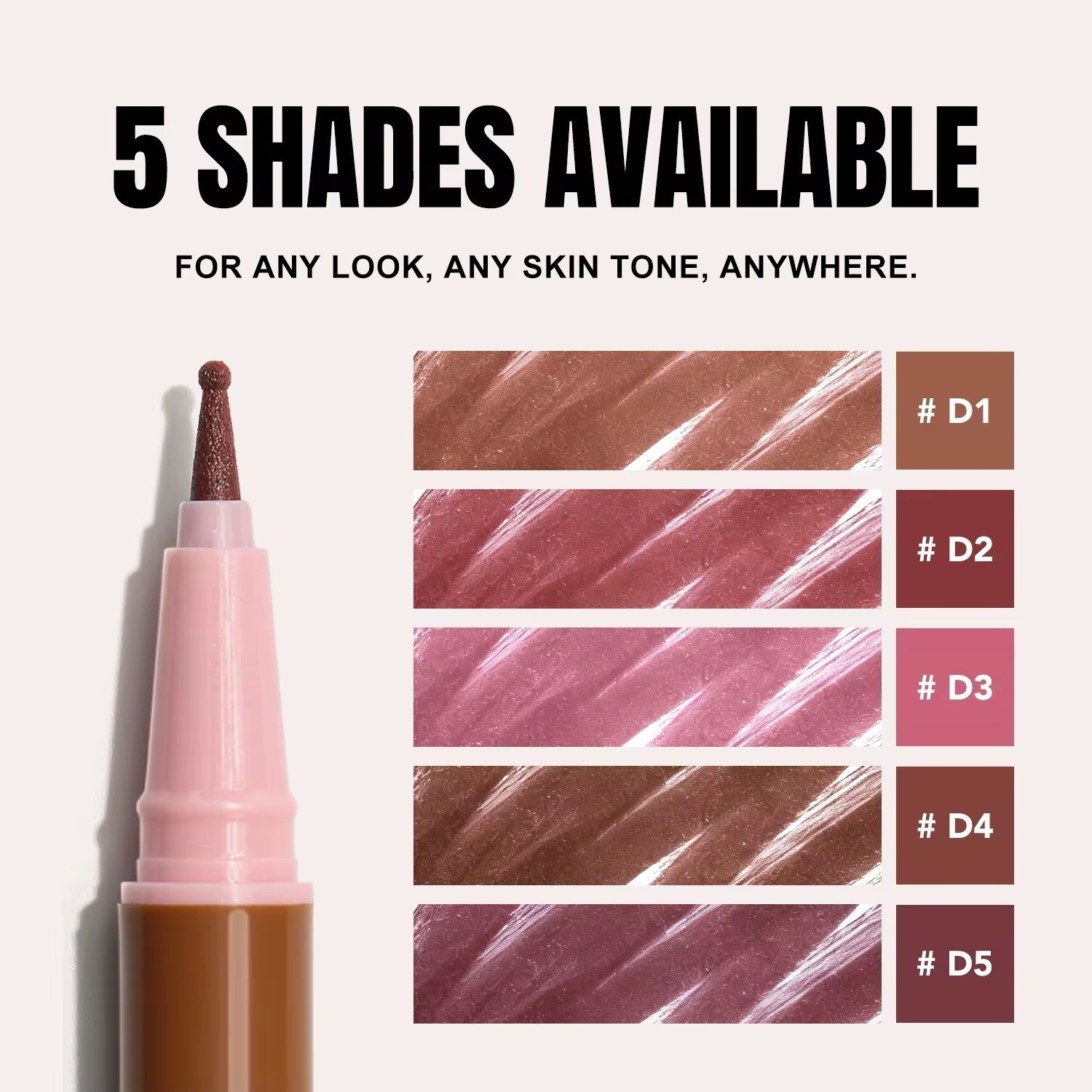 5 PCS Waterproof Matte Liquid Lip Liner Set Long Lasting Vegan Non Stick Cup Hig