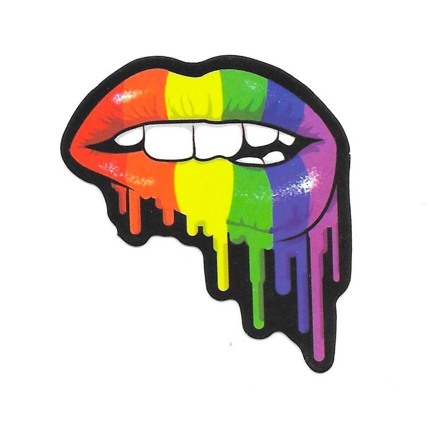 Rainbow Lips Color Die Cut Vinyl Sticker Decal Bold Statement Journal Gift