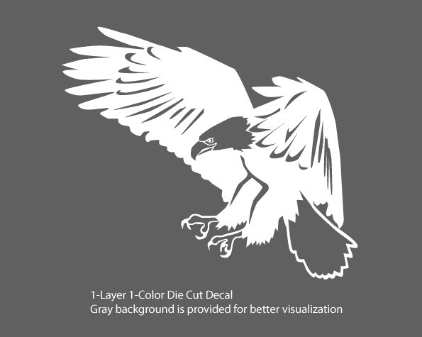 Wild Birds – Eagle #3 Flying Charging 6Yrs Outdoor Die Cut Decal Vinyl Sticker