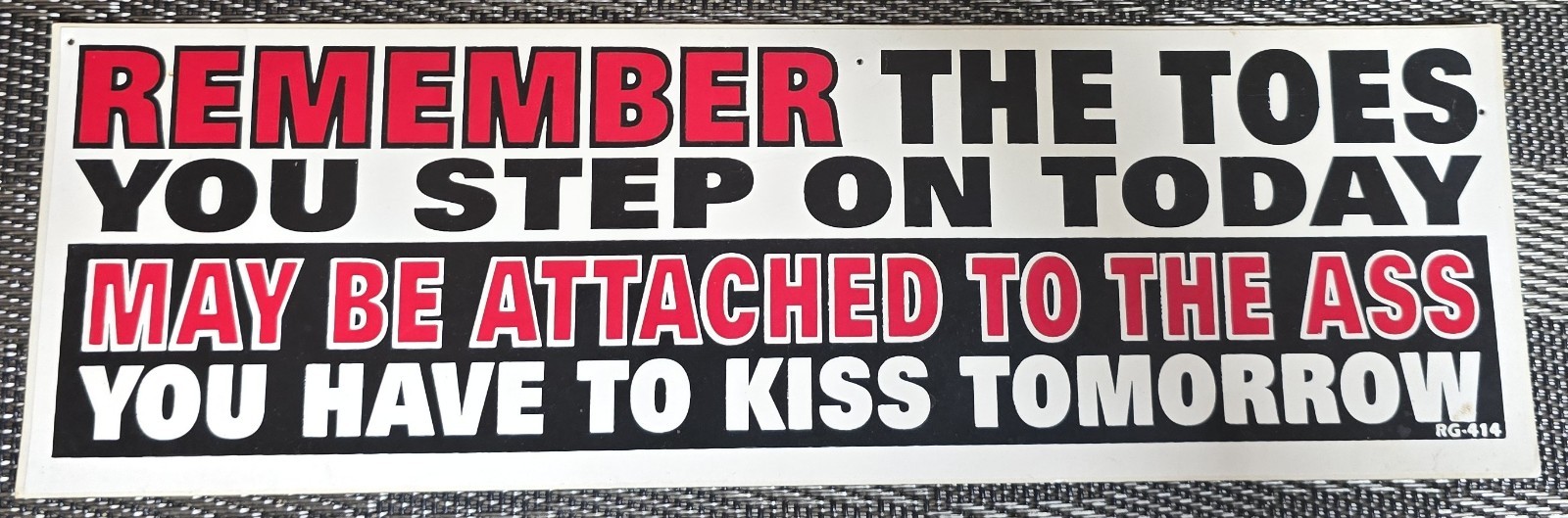 Vinyl Decal Sticker-" Remember the Toes You Step on Today…… "; 3"x10"