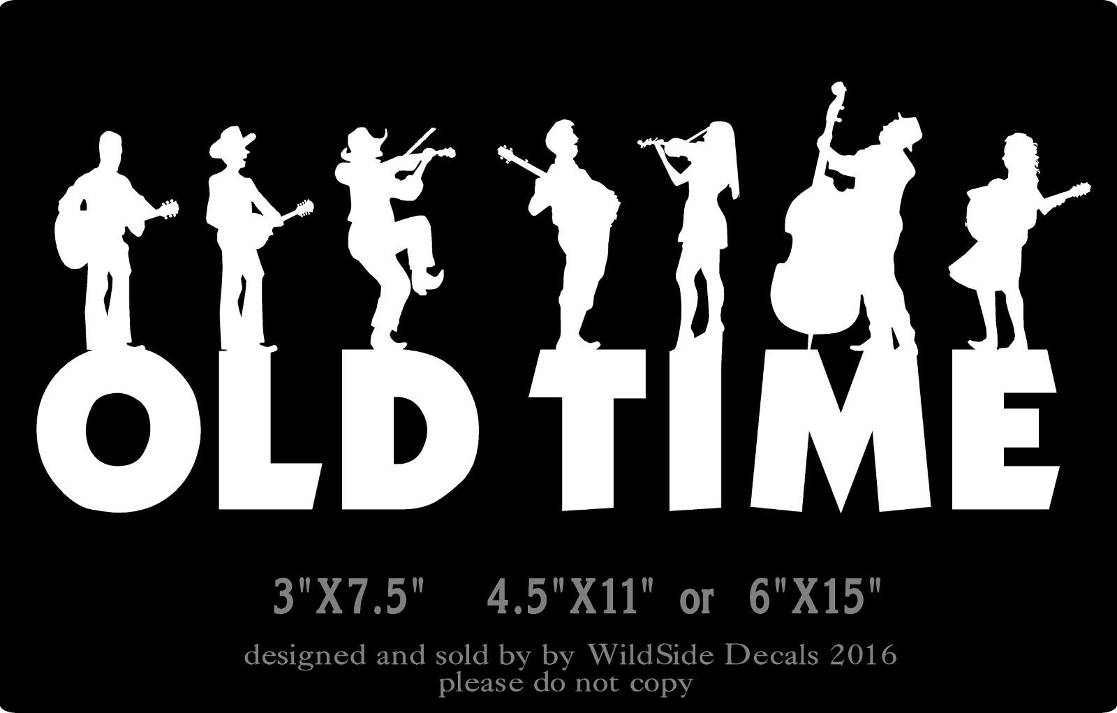 Old Time Music Decal Musicians Vinyl Car Truck Sticker