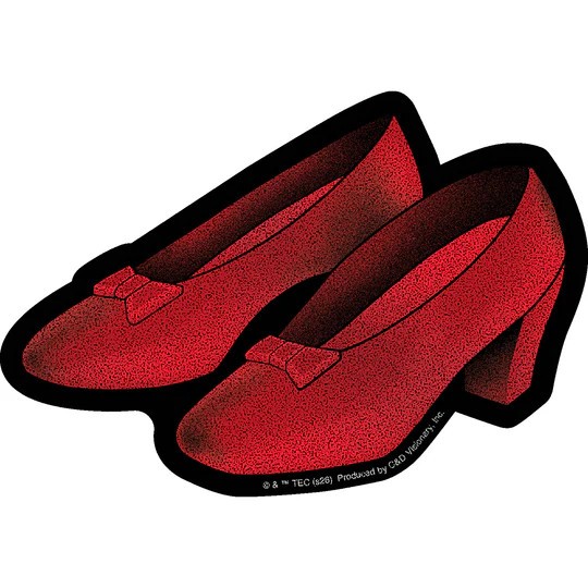 Stickers – C&D Visionary – The Wizard of Oz Ruby Slippers 5.5"x3.8" Glitter NEW