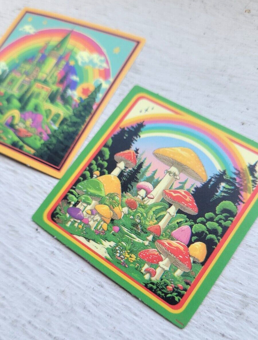Haunted Active Spirit Creepy Castle And Mushrooms Sticker Lot Of 2 Pcs