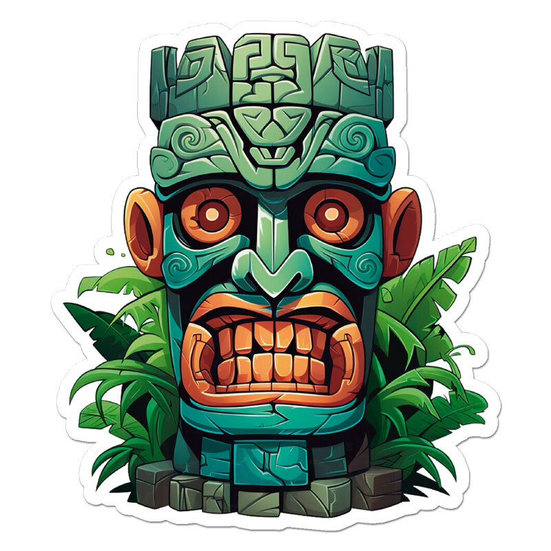 Tiki Statue, Vinyl Decal Sticker, Indoor Outdoor, 3 Sizes, #11784