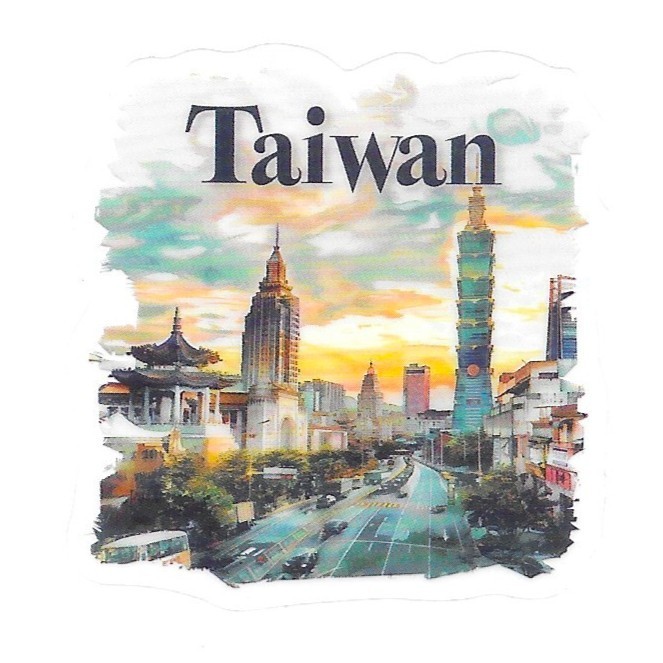 Taiwan Taipei 101 Skyscraper Temple Die Cut Clear Asian Vinyl Sticker