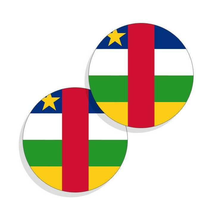 Central African Republic Flag Stickers Flag Decals Vinyl Stickers Round 4 pack