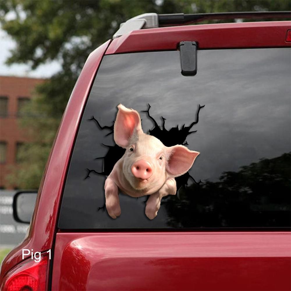 LARGE-SIZED CAR DECALS – PIG – 2 CHOICES