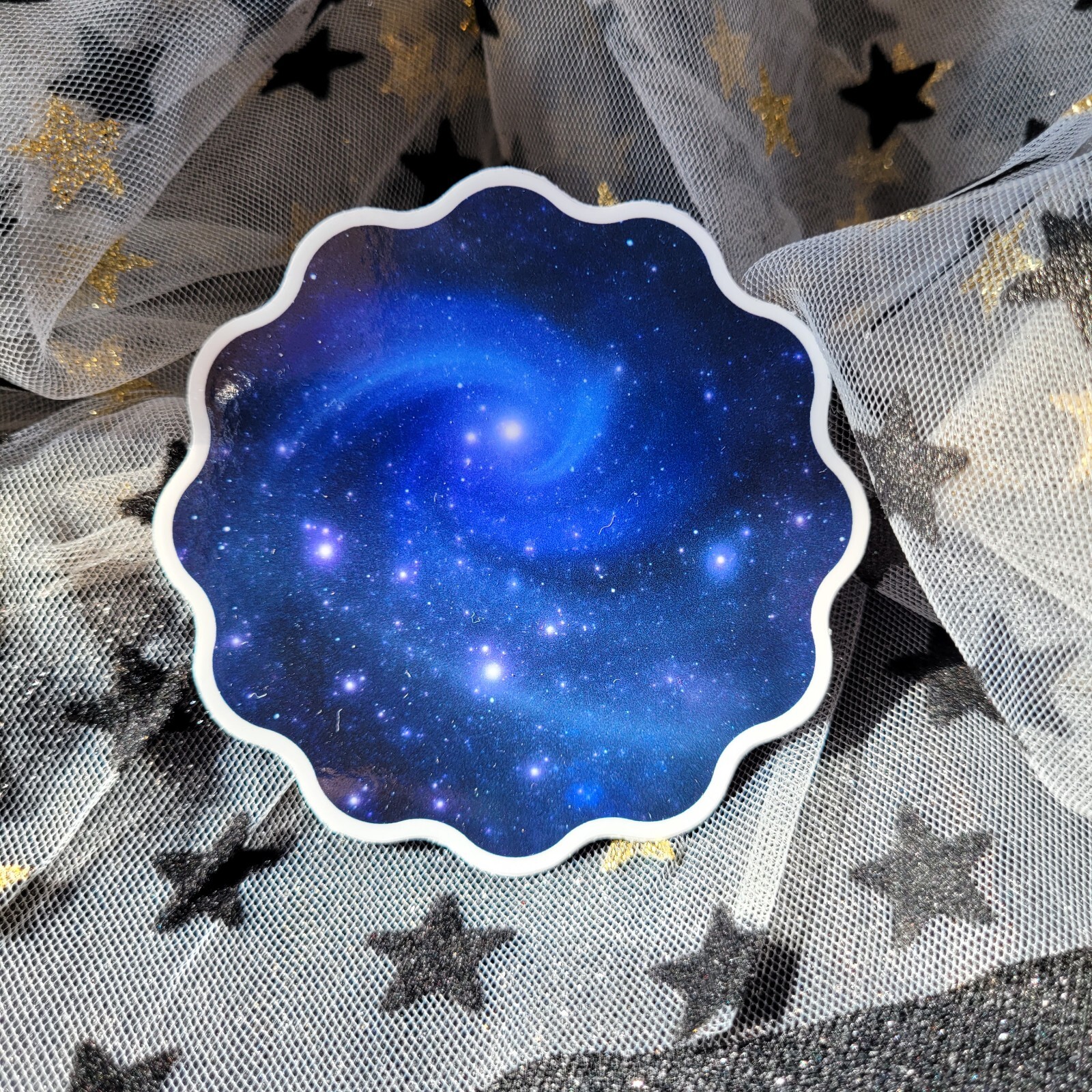 STKR032 Blue Starry Night Sky Galaxy Swirl Sticker – Vinyl, Waterproof Stickers