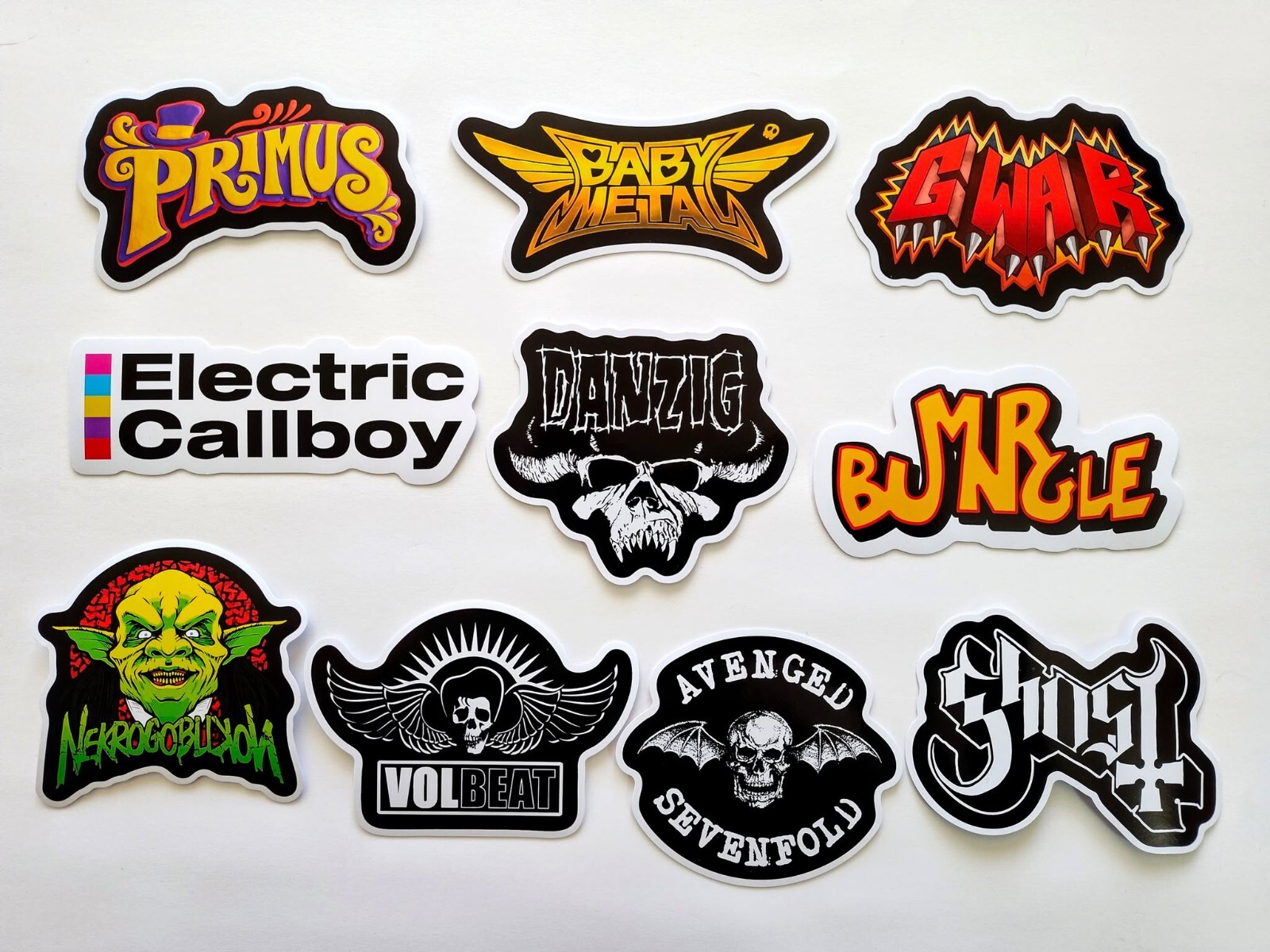 Heavy Metal Rock Sticker Pack (10) SET 6 Primus Baby Metal Gwar Ghost Danzig
