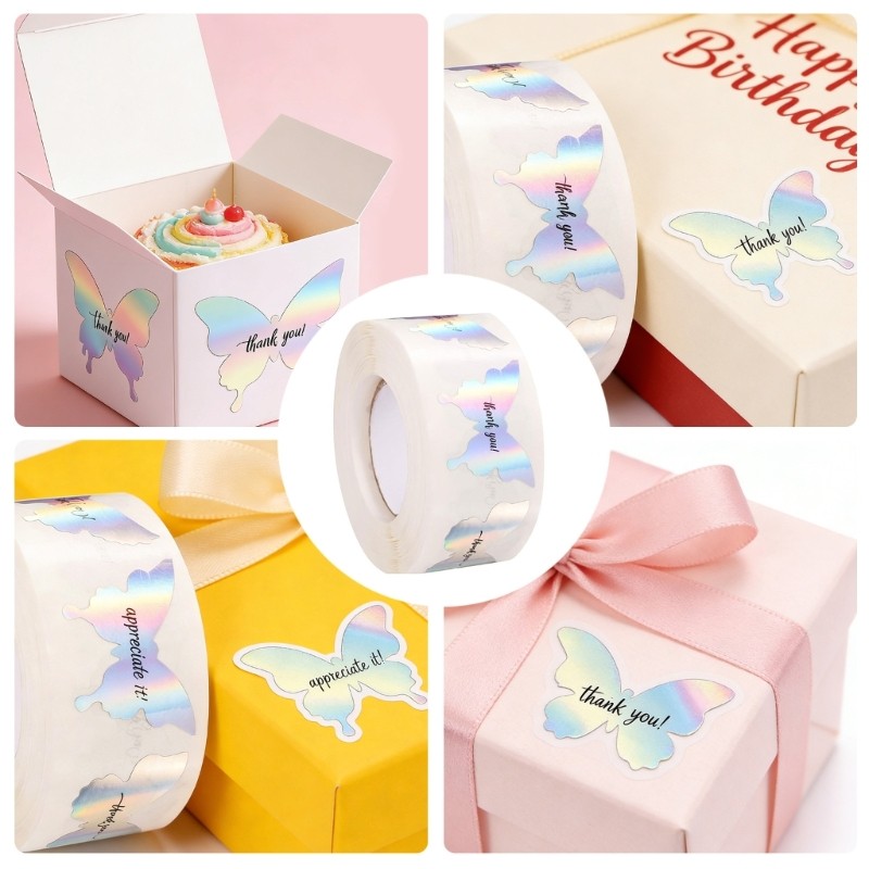 1 Roll Creative Butterfly Design Sticker Waterproof and Scratch Resistant Decors