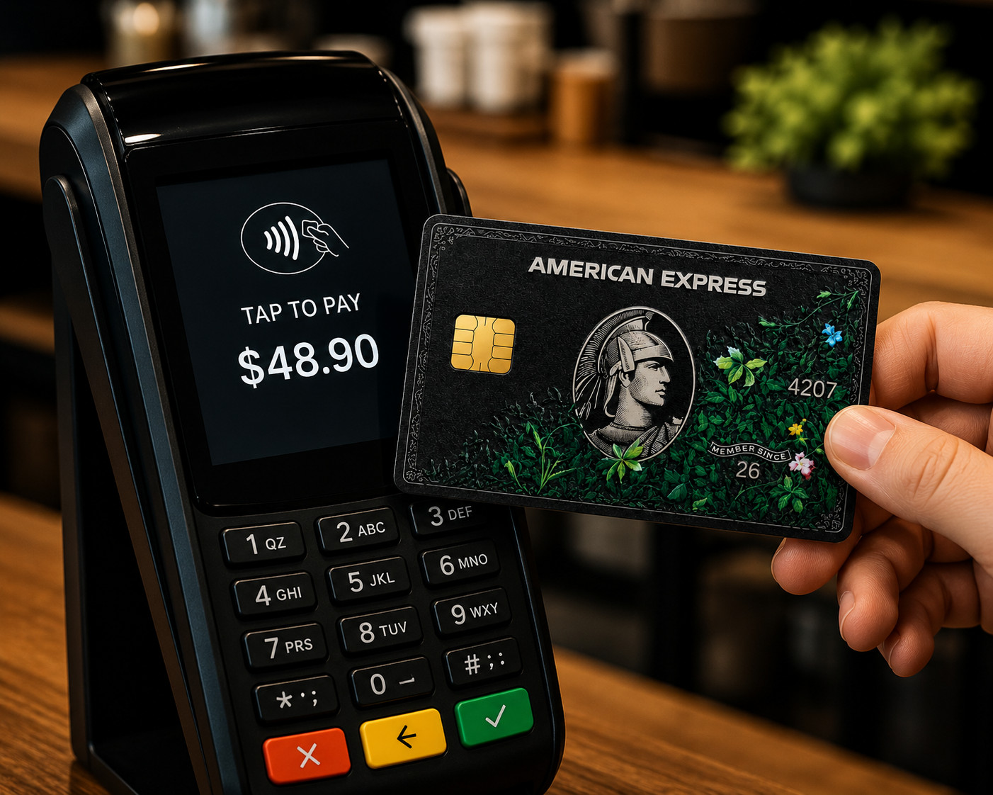 Amex Black Centurion Floral Credit Card Skin Debit Vinyl Sticker